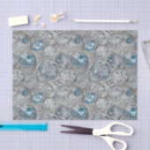 The Blue & Silver Christmas Bulb Series Design 11 Seidenpapier (Handwerk)