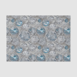 The Blue & Silver Christmas Bulb Series Design 11 Seidenpapier