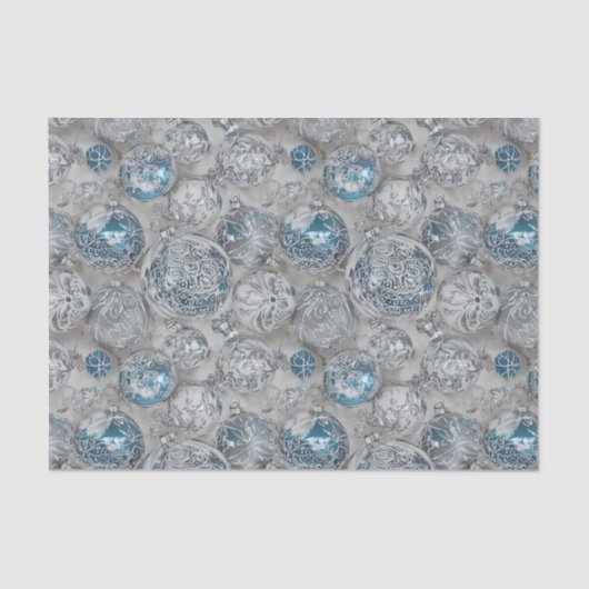 The Blue & Silver Christmas Bulb Series Design 11 Seidenpapier (Vorderseite)