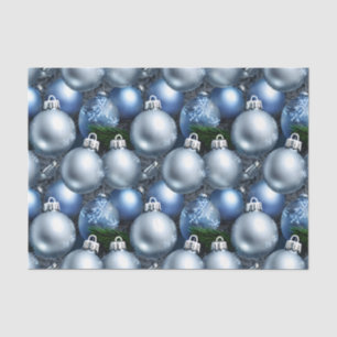 The Blue & Silver Christmas Bulb Series Design 12 Seidenpapier
