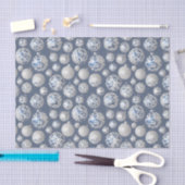 The Blue & Silver Christmas Bulb Series Design 14 Seidenpapier (Handwerk)