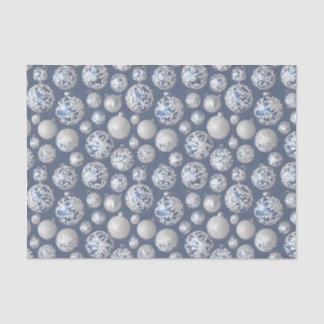 The Blue & Silver Christmas Bulb Series Design 14 Seidenpapier
