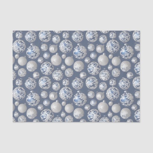 The Blue & Silver Christmas Bulb Series Design 14 Seidenpapier (Vorderseite)