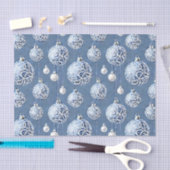 The Blue & Silver Christmas Bulb Series Design 15 Seidenpapier (Handwerk)