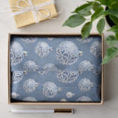 The Blue & Silver Christmas Bulb Series Design 15 Seidenpapier (Geschenk)