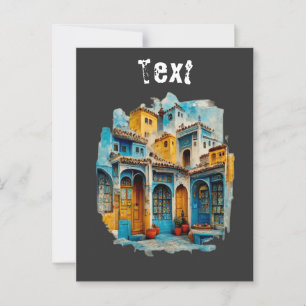 The Blue Tapestry: Chefchaouens klassische Eleganc Postkarte
