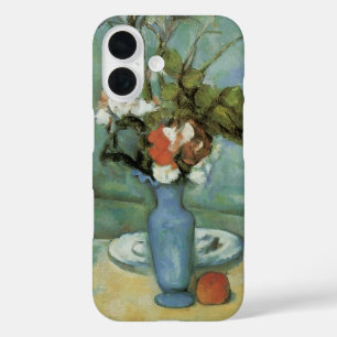 The Blue Vase (Blume und Obst) von Paul Cezanne iPhone 16 Hülle