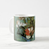 The Blue Vase (Blume und Obst) von Paul Cezanne Kaffeetasse (Vorderseite Links)
