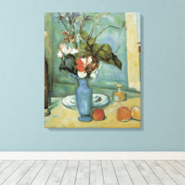 The Blue Vase (Blume und Obst) von Paul Cezanne Leinwanddruck