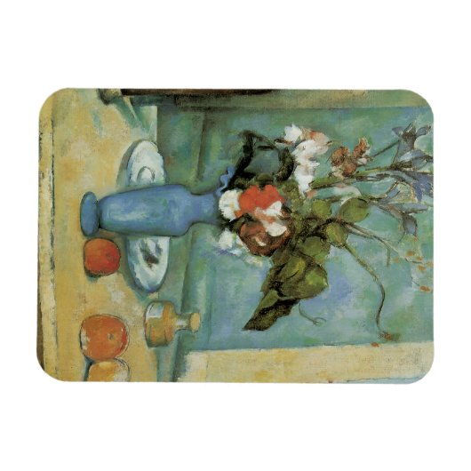 The Blue Vase (Blume und Obst) von Paul Cezanne Magnet (Horizontal)