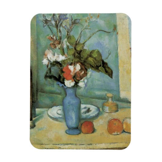 The Blue Vase (Blume und Obst) von Paul Cezanne Magnet (Vertikal)