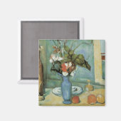 The Blue Vase (Blume und Obst) von Paul Cezanne Magnet (Vorderseite/Rückseite)