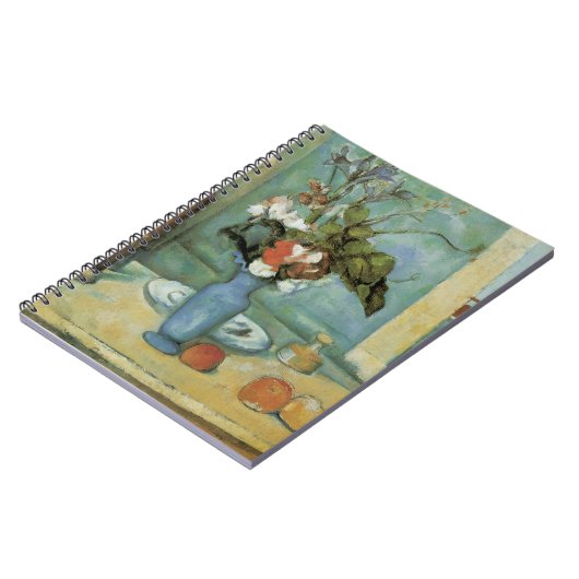 The Blue Vase (Blume und Obst) von Paul Cezanne Notizblock (Linke Seite)