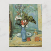 The Blue Vase (Blume und Obst) von Paul Cezanne Postkarte (Vorderseite)