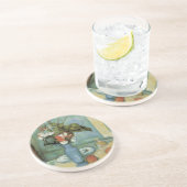 The Blue Vase (Blume und Obst) von Paul Cezanne Sandstein Untersetzer (Seite)