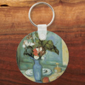 The Blue Vase (Blume und Obst) von Paul Cezanne Schlüsselanhänger (Vorderseite)