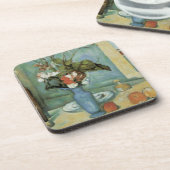 The Blue Vase (Blume und Obst) von Paul Cezanne Untersetzer (Linke Seite)