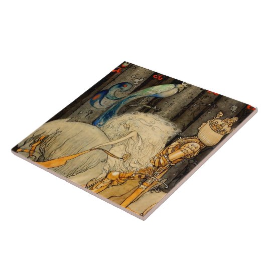 "The Bluebird" von John Bauer Fliese (Seite)