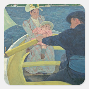 The Boating Party, 1893-94 (Öl auf Leinwand) Quadratischer Aufkleber
