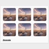 The Bodie Island Lighthouse at Sunset Quadratischer Aufkleber (Blatt)