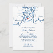 The Bohlin Wedding Invitation – Newport RI Map Einladung (Vorderseite)