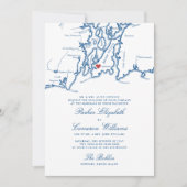 The Bohlin Wedding Invitation – Newport RI Map Einladung (Vorderseite)