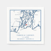 The Bohlin Wedding Newport RI Map  Serviette (Vorderseite)