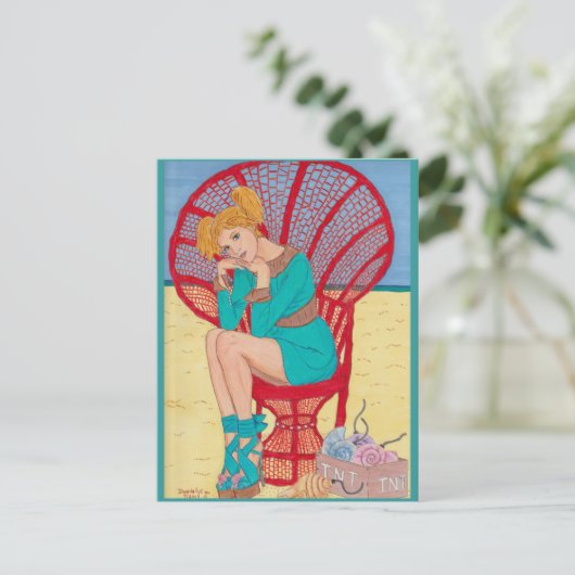 "The Bombshell" von Daedelys Postkarte (Stehend Vorderseite)