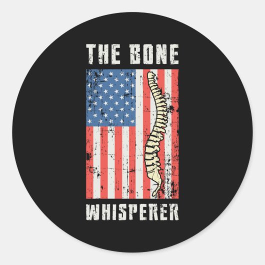 The Bone Whisperer Chiropractor Spine Chiropractic Runder Aufkleber (Vorderseite)