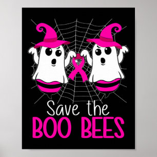 The Boo Bees Breast Cancer Awareness Halloween Poster