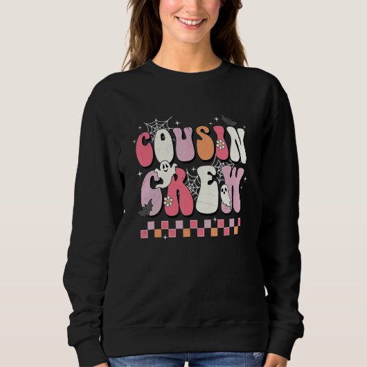 The Boo Cousin Crew  Cute Retro Halloween Fall Sea Sweatshirt (Vorderseite)