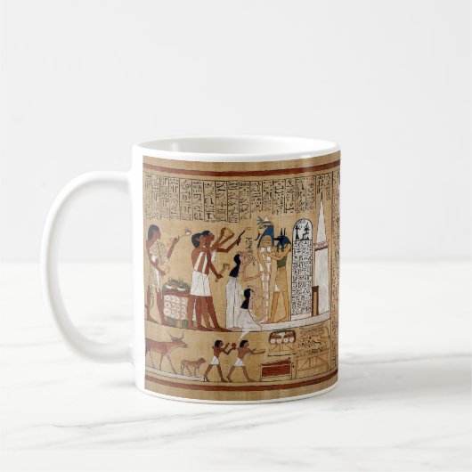 The book of the dead where Anubis is depicted Kaffeetasse (Links)