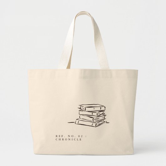The Book Pile- Minimalist Book Lover- Tote Bag Jumbo Stoffbeutel (Vorne)