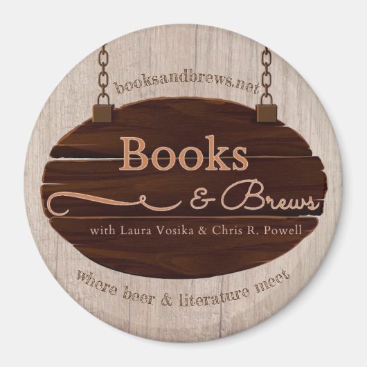 The Books & Brews 3" Magnet (Vorne)
