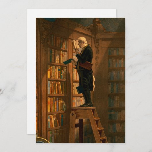 The Bookworm, 1861 von Carl Spitzweg Einladung (Vorne/Hinten)
