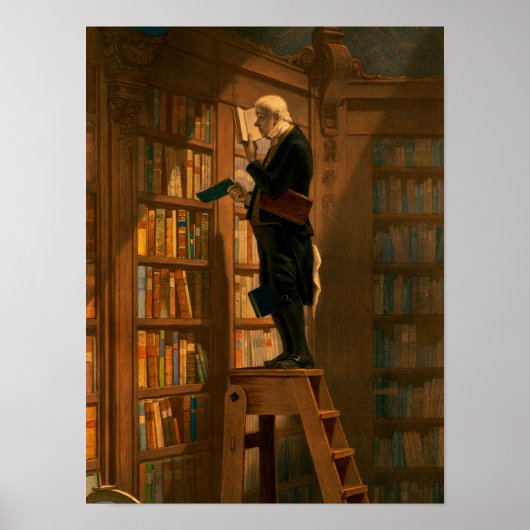 The Bookworm, 1861 von Carl Spitzweg Poster (Vorne)