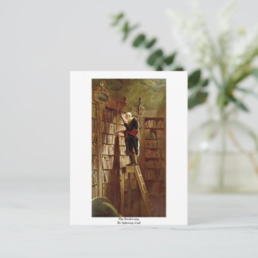 The Bookworm, By Spitzweg, Carl Postkarte (Stehend Vorderseite)
