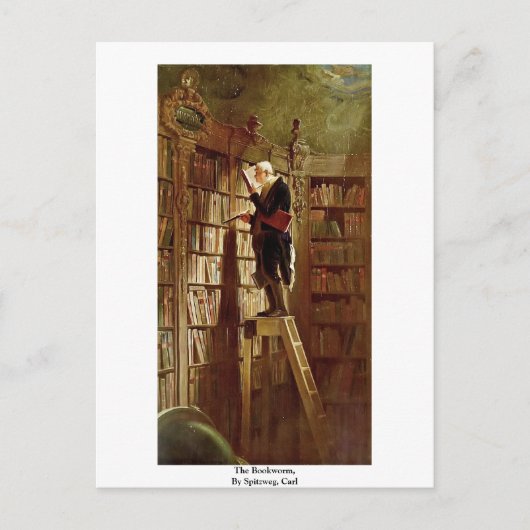 The Bookworm, By Spitzweg, Carl Postkarte (Vorderseite)