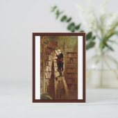 The Bookworm, By Spitzweg, Carl Postkarte (Stehend Vorderseite)