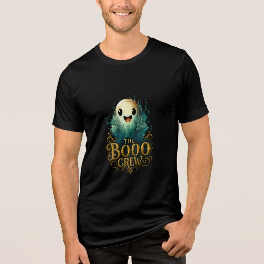 The Booo Crew Cute Ghost Design Tri-Blend Shirt (Vorderseite)