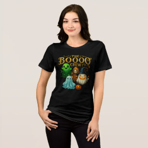 The Boooo Crew Cute Halloween Ghost Art Tri-Blend Shirt