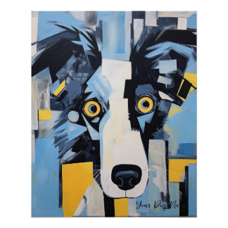 The Border Collie Dog Portrait 003 - Sable Gabriel Poster