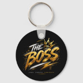 The Boss Crown – Gold Motivation Power Keychain 🔥 Schlüsselanhänger (Vorderseite)