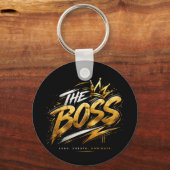 The Boss Crown – Gold Motivation Power Keychain 🔥 Schlüsselanhänger (Vorderseite)