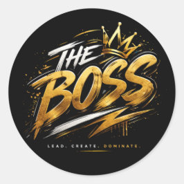 The Boss Crown – Gold Motivation Power Sticker 🔥 