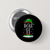 The Boss Elf Christmas Family Matching Xmas Group Button (Vorne & Hinten)