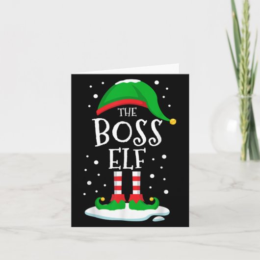 The Boss Elf Christmas Family Matching Xmas Group Karte (Vorderseite)