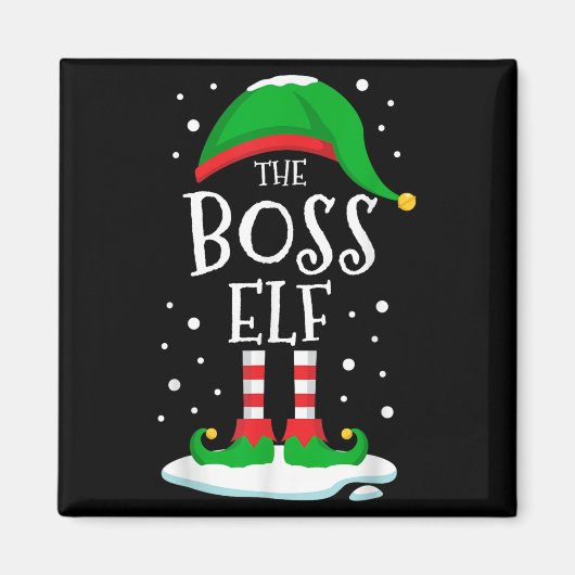 The Boss Elf Christmas Family Matching Xmas Group Magnet (Vorne)