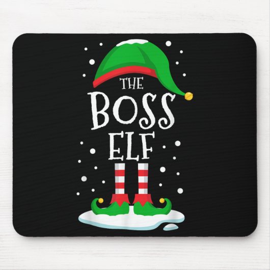 The Boss Elf Christmas Family Matching Xmas Group Mousepad (Vorne)