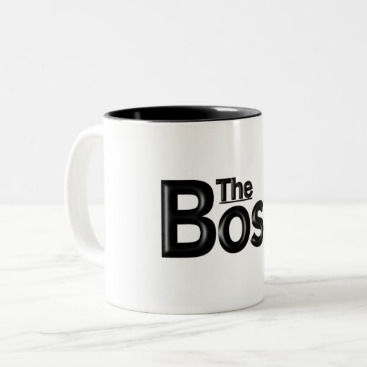 "The Boss"-Tasse Zweifarbige Tasse (Vorderseite Links)